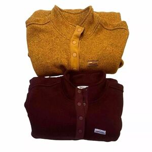 2x (Two) Orvis Quarter Snap Fleece Pullover Sweaters – XL
